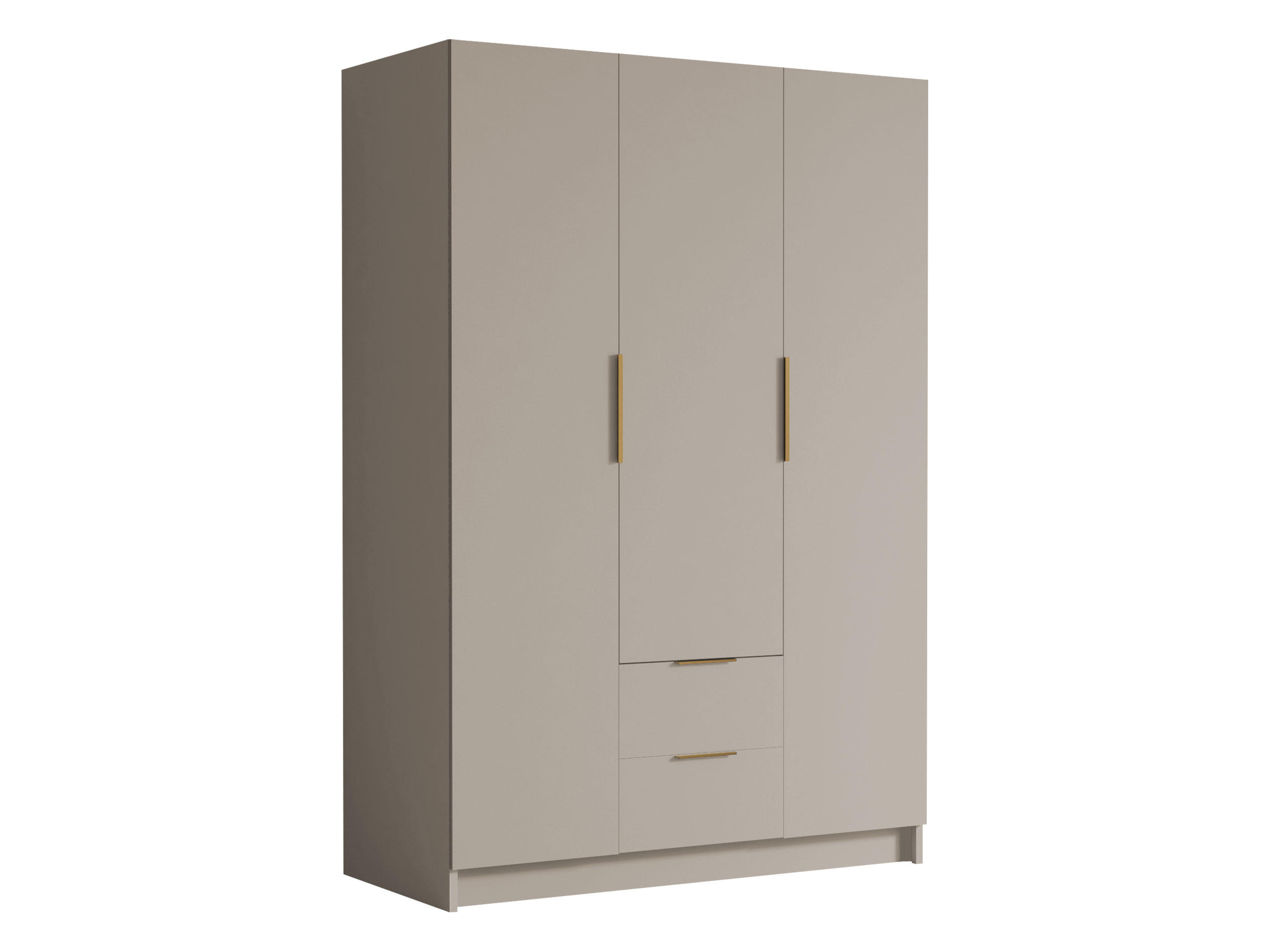 KLEIDERSCHRANK Calwi I - Kaschmir/Goldfarben, Holzwerkstoff/Kunststoff (150/216/60cm) - MIRJAN24