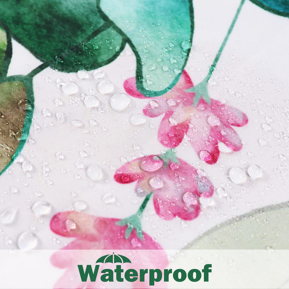 DUSCHVORHANG Aquarell-Pflanzenmuste Salbeigrün 180/180 cm - Salbeigrün, Textil (180/180cm) - Kaket