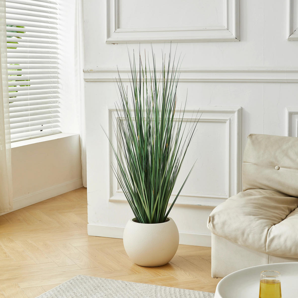KUNSTPFLANZE Künstliches Gras – Odalinde 120 cm - Grün, Kunststoff (120cm) - aplanta