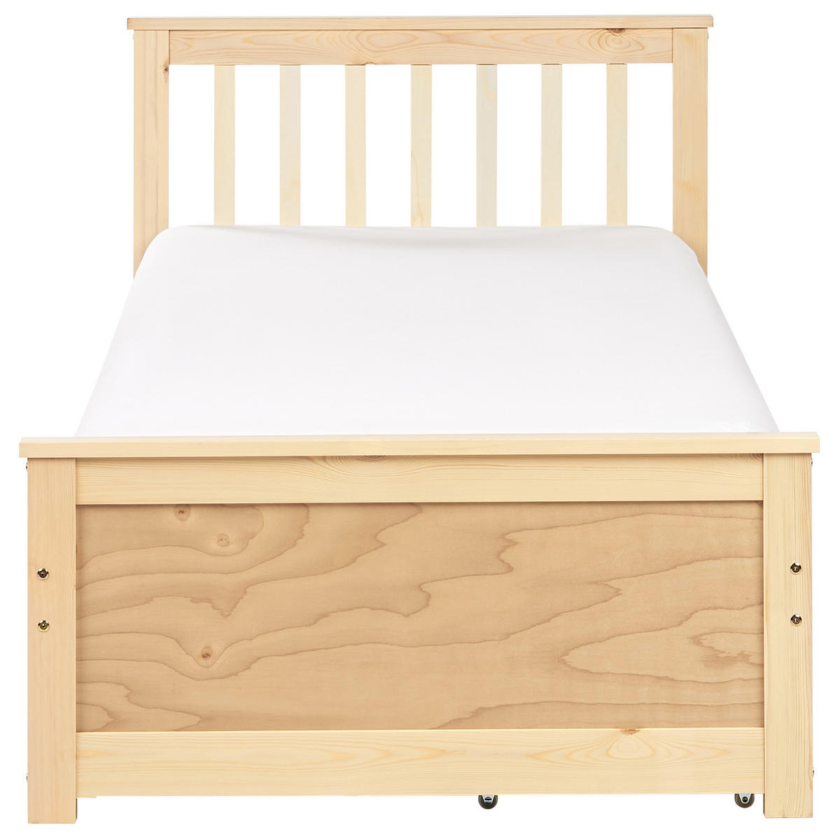 BETT mit Schubladen 90x200 cm Heller Holzfarbton Olendon - Hellbraun, Holz (90/200cm) - Beliani