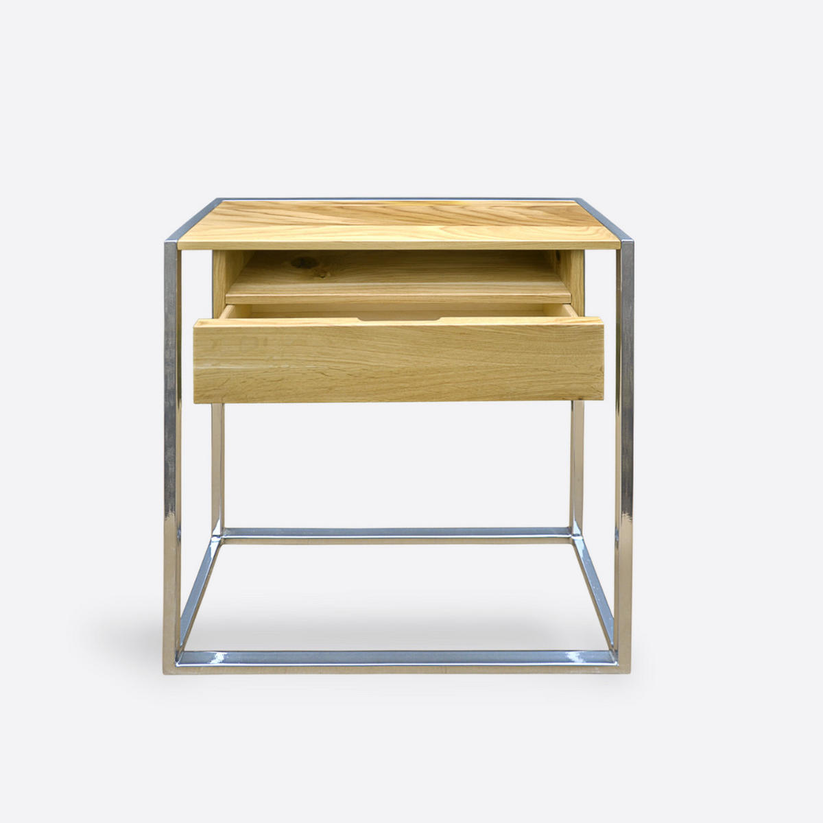 LOFT-KONSOLE mit Schublade für den Flur im industriellen Stil KING II - Eichefarben, Holz (70/90/20cm) - Rawood Furniture