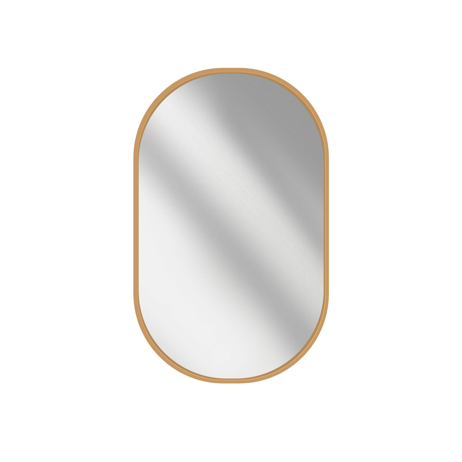 WANDSPIEGEL Glasspiegel Oval Gold 70/50/2 cm - Goldfarben, Glas (50/70/2cm) - EMKE