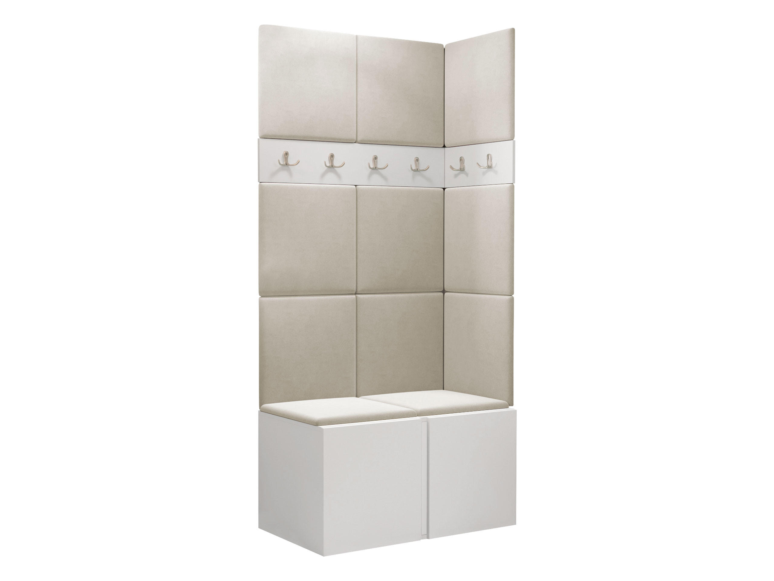 GARDEROBEN-SET Orion I - Beige/Weiß, Holzwerkstoff/Kunststoff (84/186/46cm) - MIRJAN24