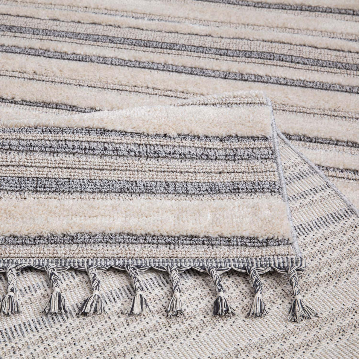 KURZFLOR-TEPPICH Valencia 807 Graublau/ Creme 200x290 cm - Blau/Creme, Textil (200/290cm) - carpet city