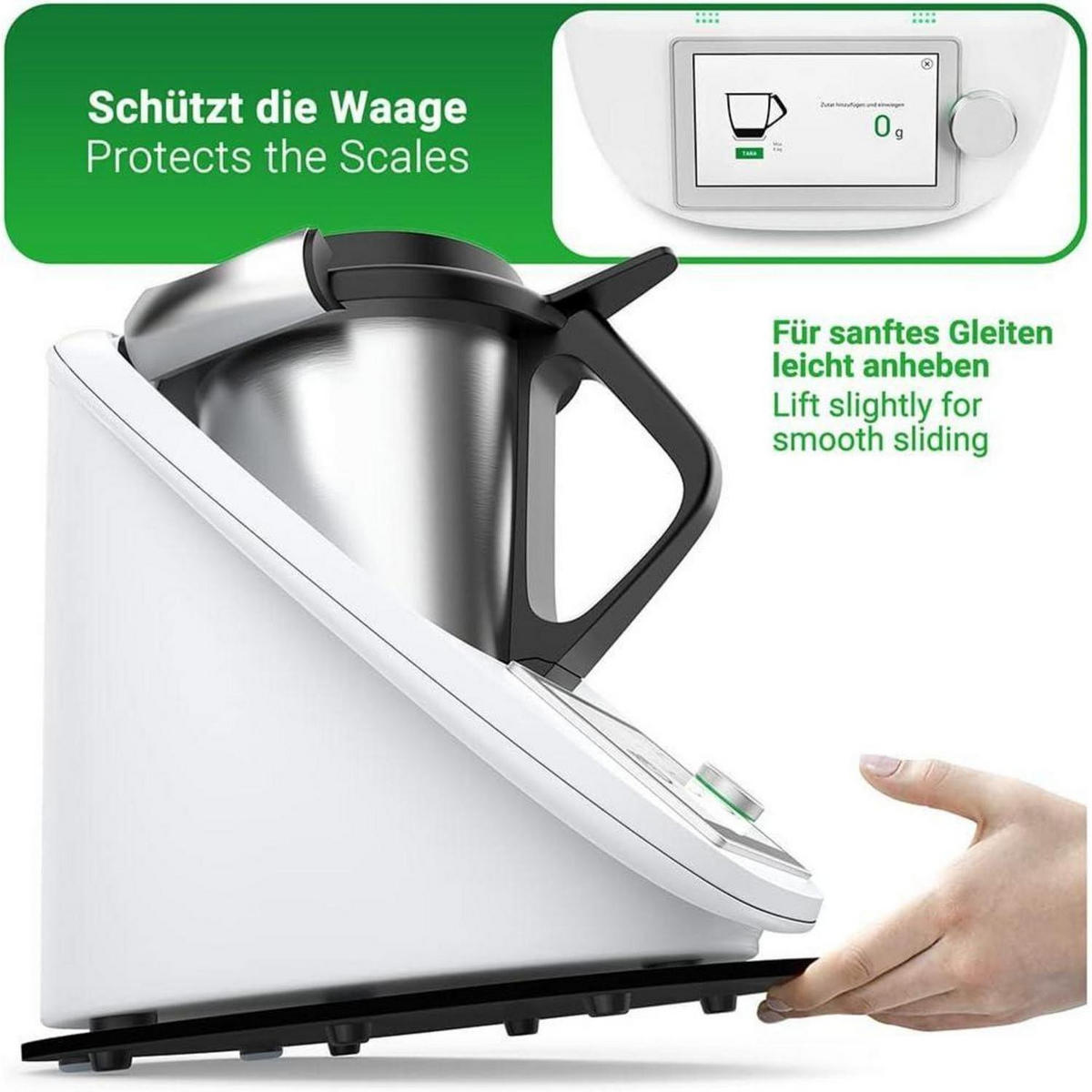 GLEITBRETT für Thermomix TM6 TM5 Schwarz Hochglanz - Schwarz, Kunststoff (30/2.8/35cm)