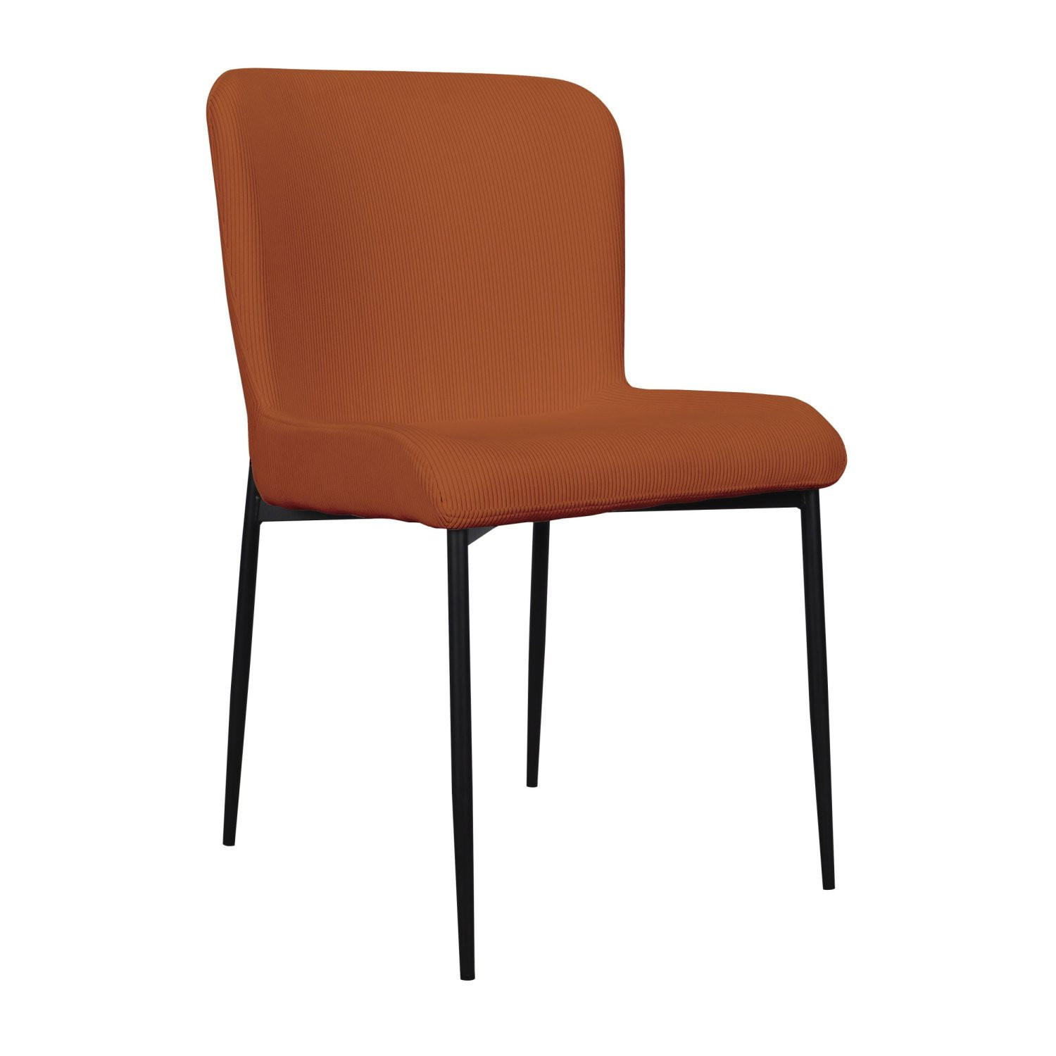 POLSTERSTUHL Neul Rostbraun / Schwarz mit Cordstoff - Schwarz/Kupferfarben, Textil/Metall (50/81/54.5cm) - Selsey