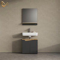 BADMÖBEL-SET Timavo Anthrazit 2 Teile - Anthrazit/Eiche Artisan, Holzwerkstoff (60/57/35cm) - Livinity®