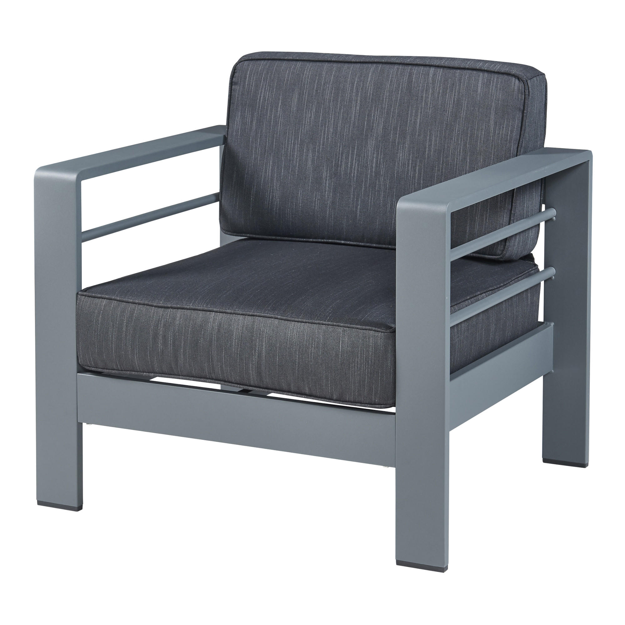 OUTDOOR-SESSEL Avise - Dunkelgrau/Anthrazit, Textil/Metall (81/62/70cm) - casa.pro