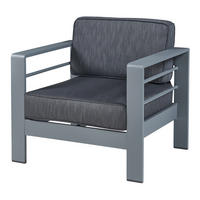 OUTDOOR-SESSEL Avise - Dunkelgrau/Anthrazit, Textil/Metall (81/62/70cm) - casa.pro