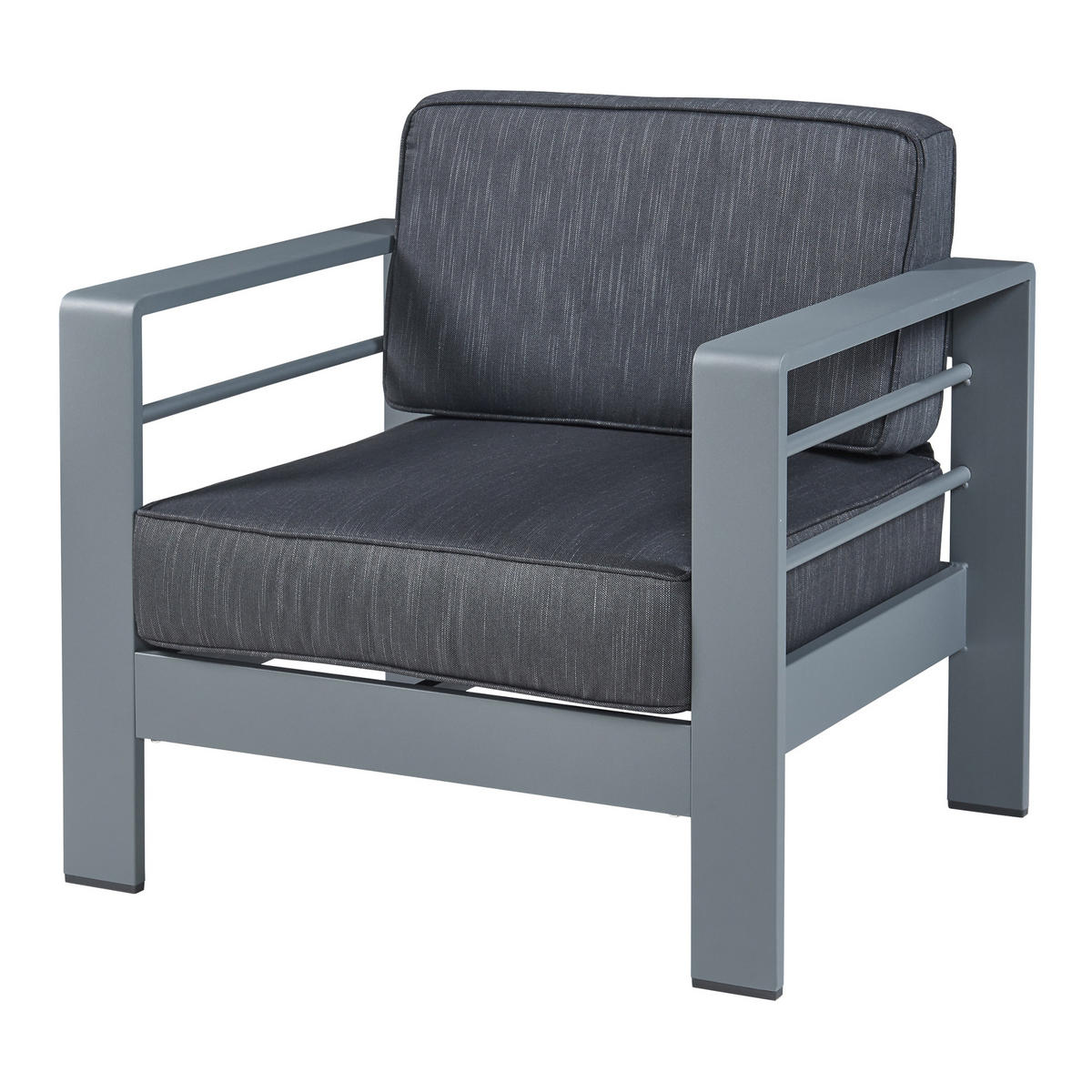 OUTDOOR-SESSEL Avise - Dunkelgrau/Anthrazit, Textil/Metall (81/62/70cm) - casa.pro