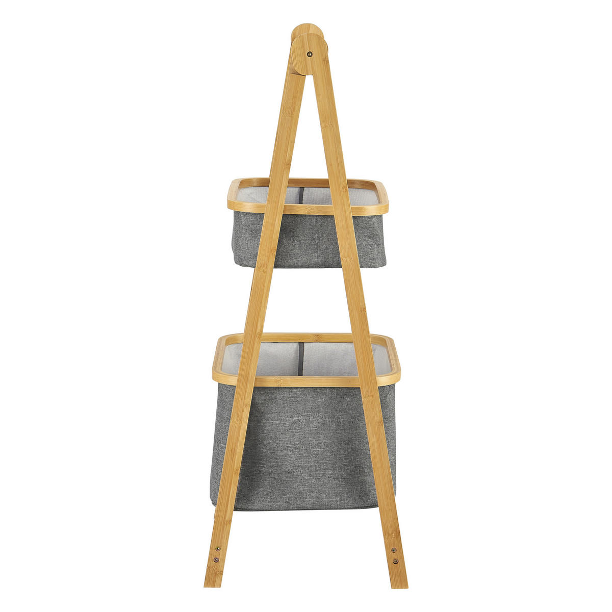 LEITERREGAL Värnamo - Naturfarben/Grau, Holz/Textil (45/97/36cm) - [en.casa]