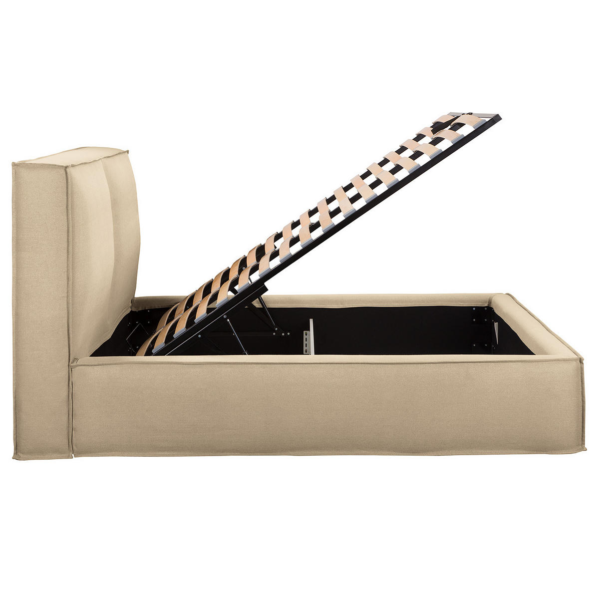 POLSTERBETT - Beige, Textil (160/200cm) - home24