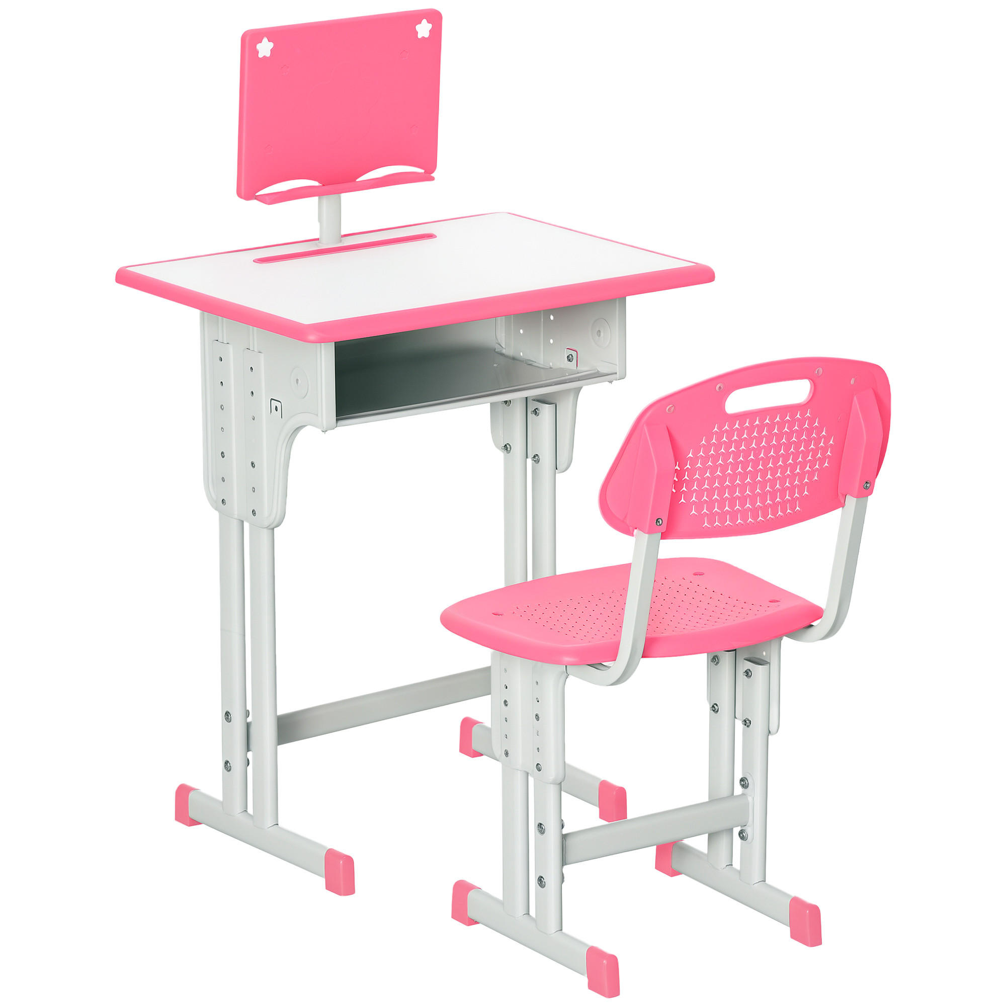 SCHREIBTISCH-SET DE-17547 Rosé - Pink, Kunststoff (60/102/45cm) - ComfortXL