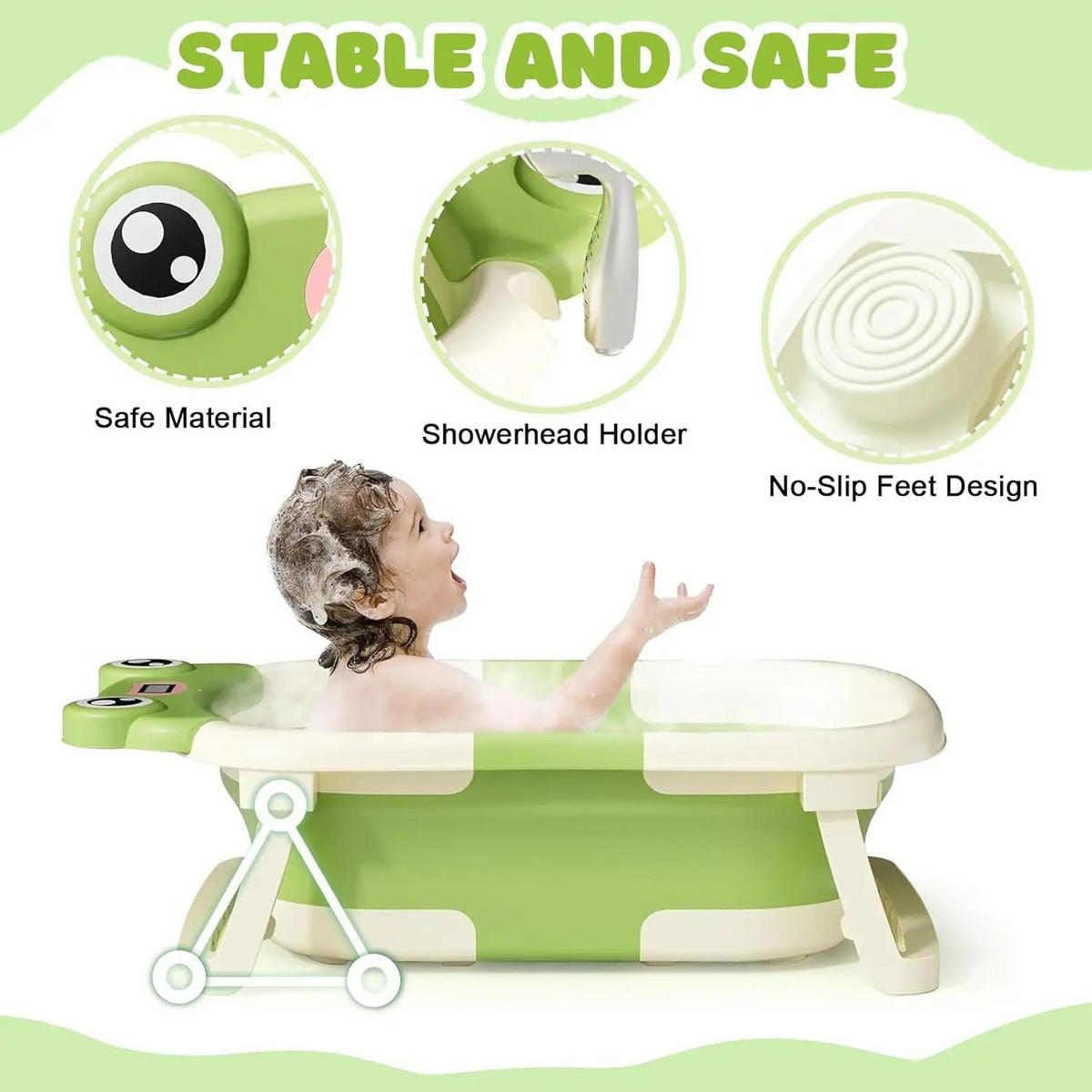 BABYBADEWANNE faltbare mit Badekissen, Thermometer, Typ 3 Grau - Grau, Kunststoff (63/42cm) - Kaket