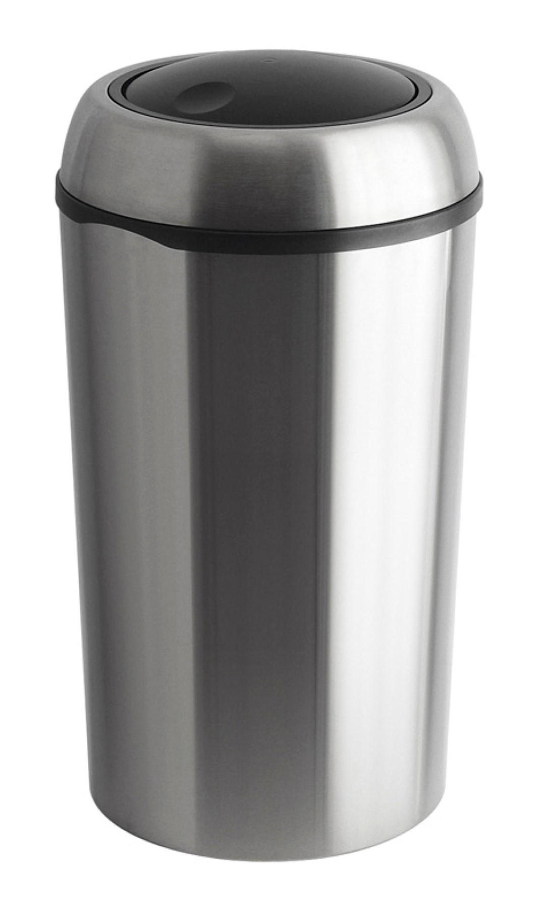 MÜLLEIMER Runder Mit Schwingdeckel 75 Liter 71 x 41 x 41 cm Edelstahl Silber - Silberfarben, Metall (41/71/41cm) - PROREGAL