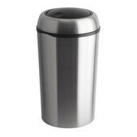MÜLLEIMER Runder Mit Schwingdeckel 75 Liter 71 x 41 x 41 cm Edelstahl Silber - Silberfarben, Metall (41/71/41cm) - PROREGAL