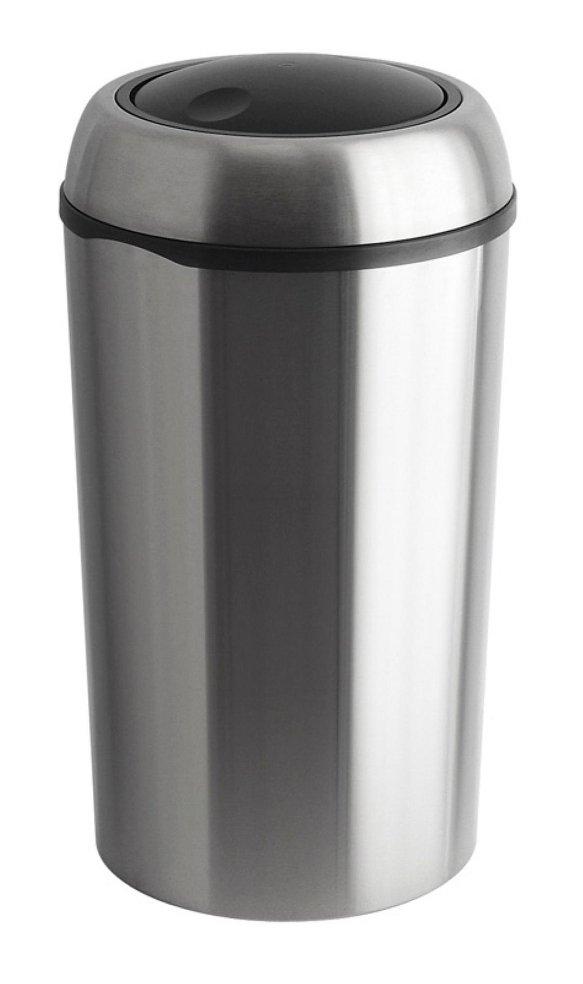 MÜLLEIMER Runder Mit Schwingdeckel 75 Liter 71 x 41 x 41 cm Edelstahl Silber - Silberfarben, Metall (41/71/41cm) - PROREGAL
