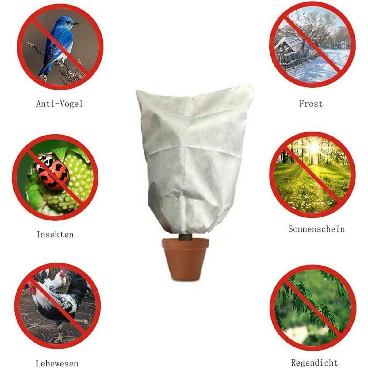 PFLANZENSCHUTZHAUBE Winterschutz 80 x 100 cm Weiß - Weiß, Textil (10/5/15cm)