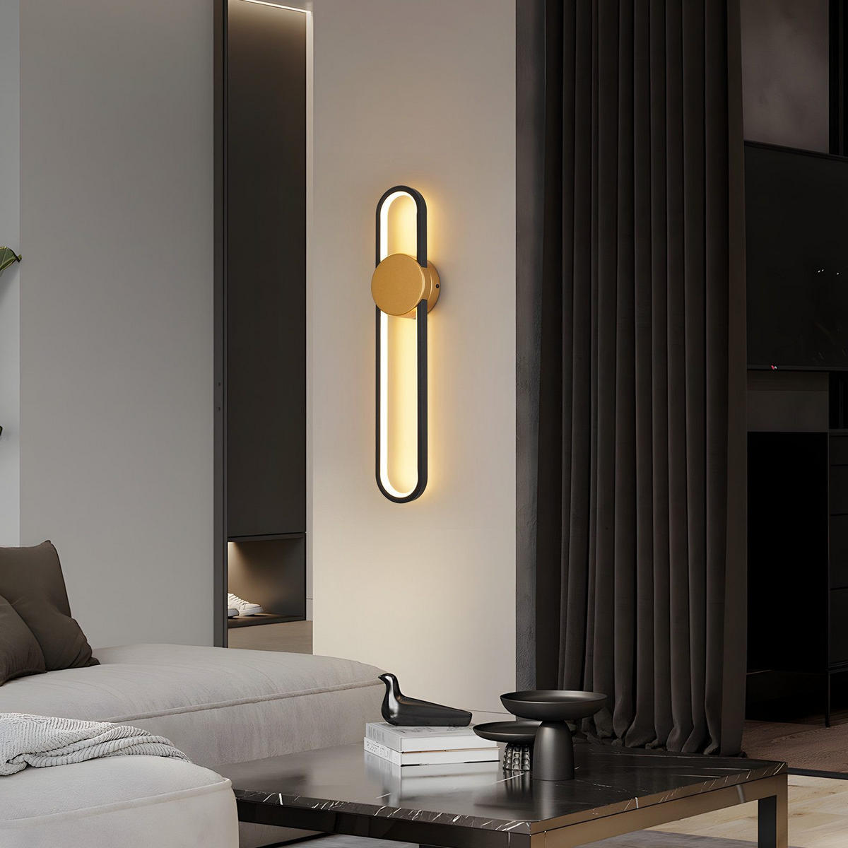 LED nástěnné svítidlo Burke III 60/12/6 cm - zlatá, kov (12/6/60cm) - Nettlife