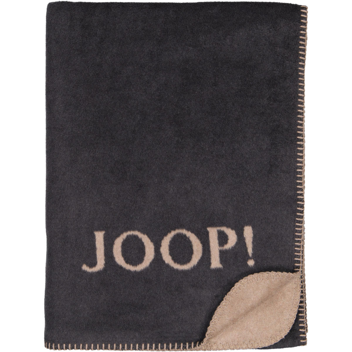 WOHNDECKEN UNI-DOUBLEFACE ANTHRAZIT-KARAMELL - Grau, Textil (150/200cm) - Joop!