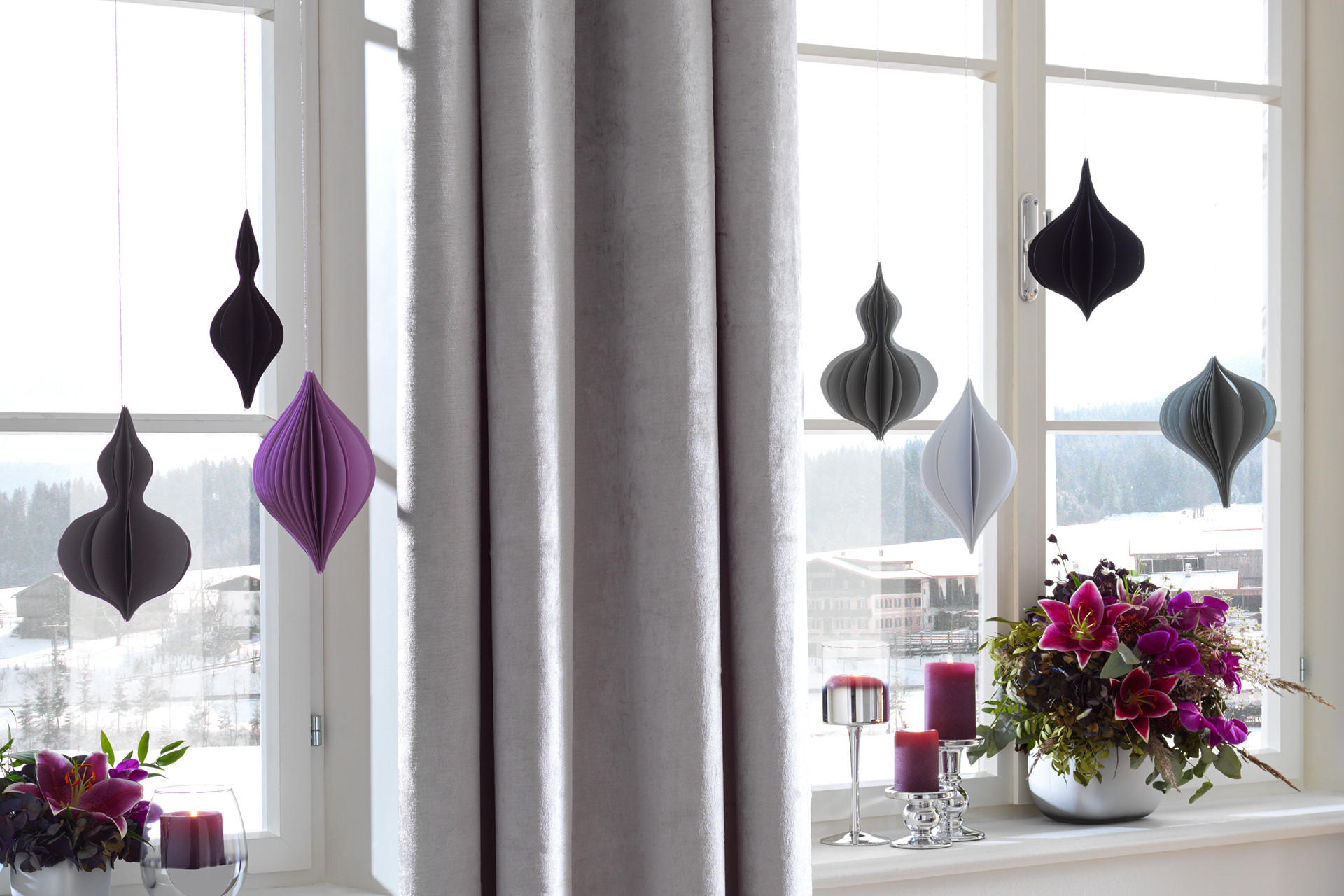 Elegante Fensterdeko für Weihnachten