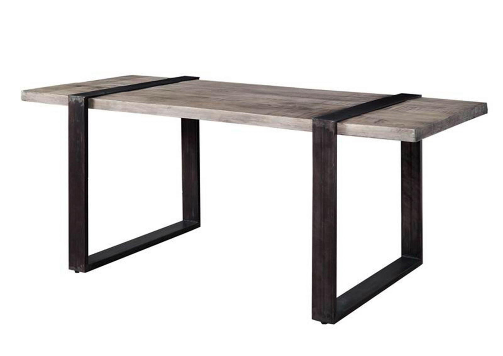 ESSTISCH Mango 170x90x76 grau lackiert HEAVY INDUSTRY #103 - Grau, Holz (170/90/76cm) - Massivmoebel24