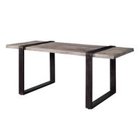 ESSTISCH Mango 170x90x76 grau lackiert HEAVY INDUSTRY #103 - Grau, Holz (170/90/76cm) - Massivmoebel24