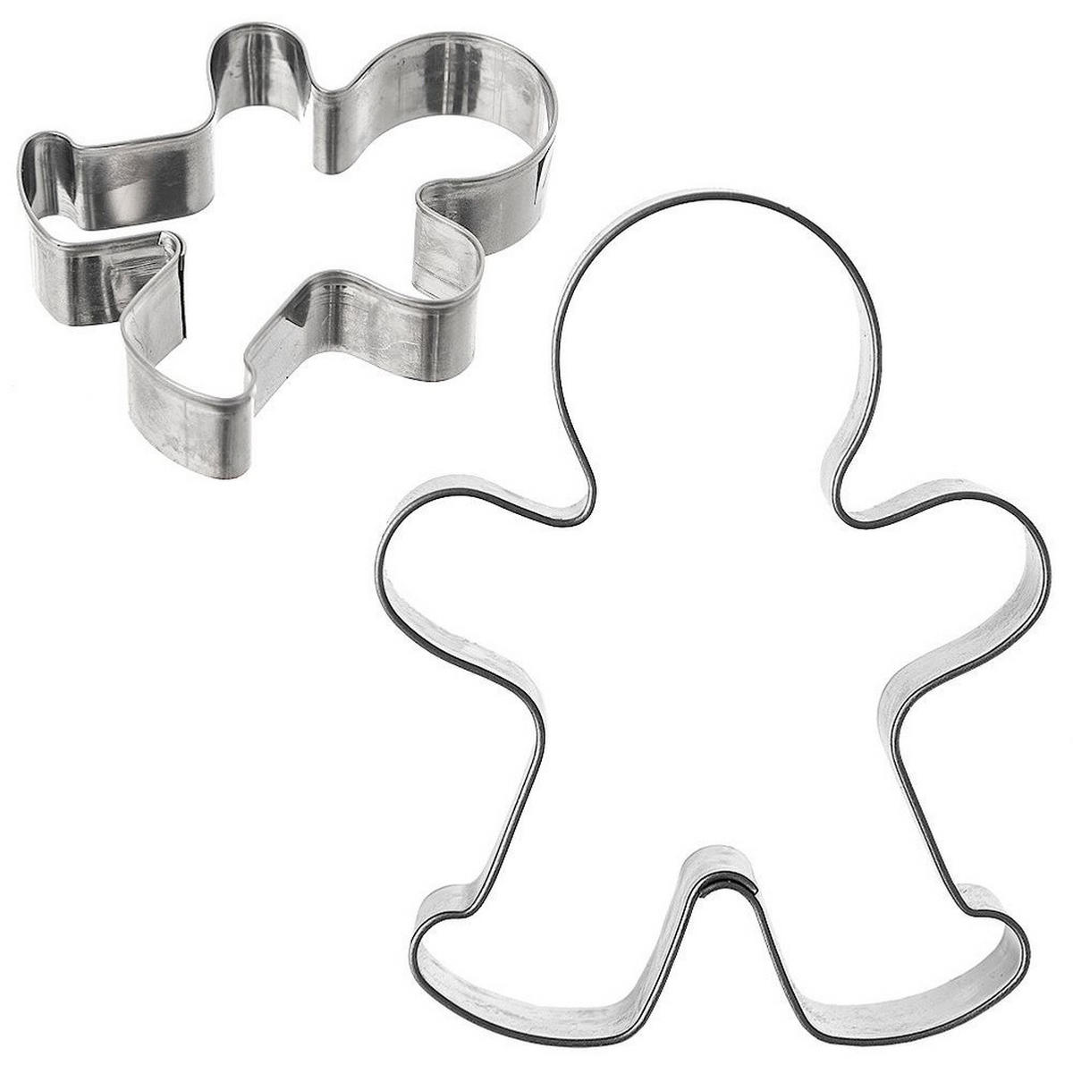 AUSSTECHFORM Lebkuchenmann 6,5 cm Silber - Silberfarben, Metall (5.5/1.5/6.5cm) - Orion 
