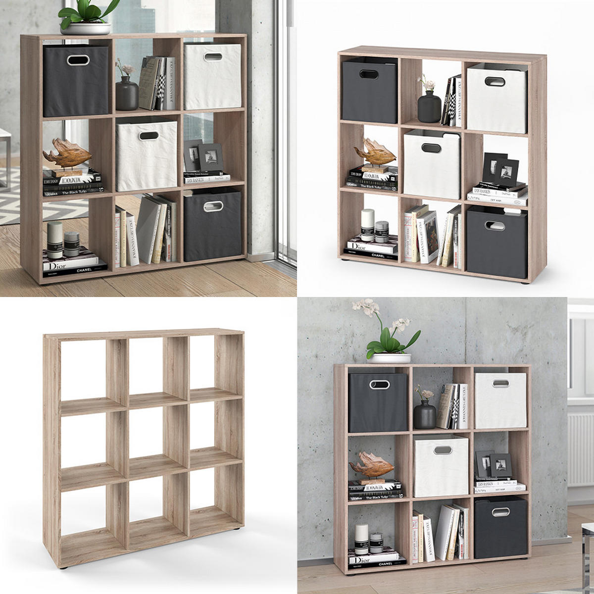 RAUMTEILER Nove Sonoma 104 x 108 cm - Sonoma Eiche, Holzwerkstoff (104/108/29cm) - Vicco