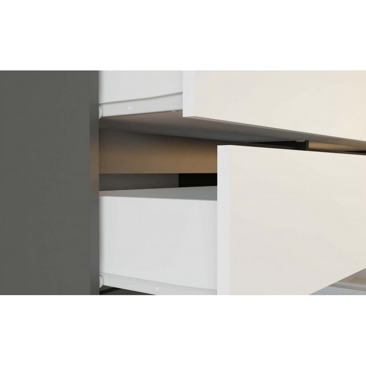 KOMMODE Anthrazit, Weiß 120/75/30 - Anthrazit/Weiß, Holzwerkstoff (120/75/30cm) - RAUMHIRSCH FURNITURE