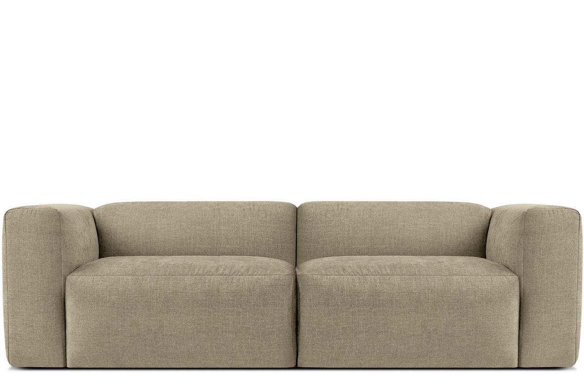 2,5-SITZER-MODULSOFA BUFFO mit extrem weicher und bequemer Sitzfläche, Gewebestoff, sandfarben - Sandfarben, Textil (250/73/96cm) - KONSIMO®