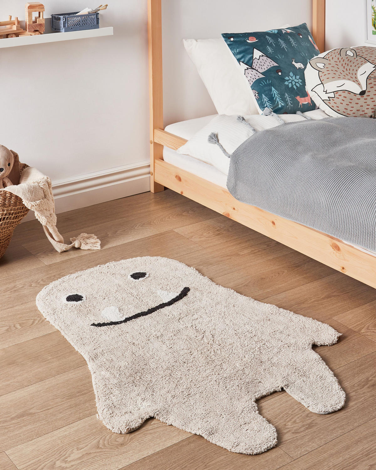 KINDERTEPPICH Zodi 100/70 cm - Beige/Schwarz, Textil (70/100cm) - Beliani