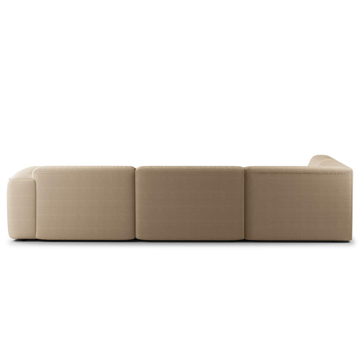 3-SITZER ECKSOFA mit Recamiere - Taupe/Schwarz, Kunststoff/Textil (295/231cm) - home24