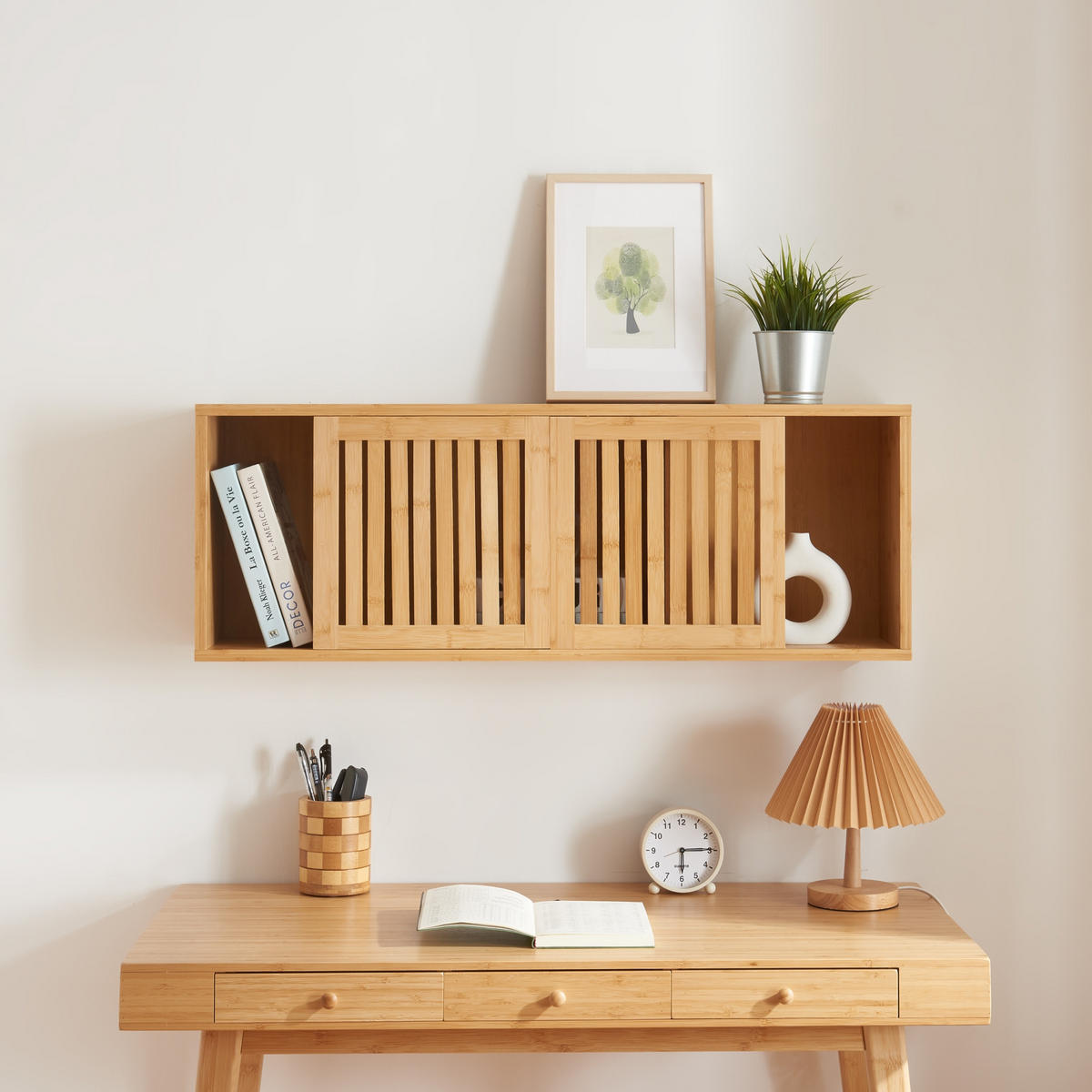 WANDREGAL Grums - Naturfarben, Naturmaterialien (20/33/92.5cm) - [en.casa]