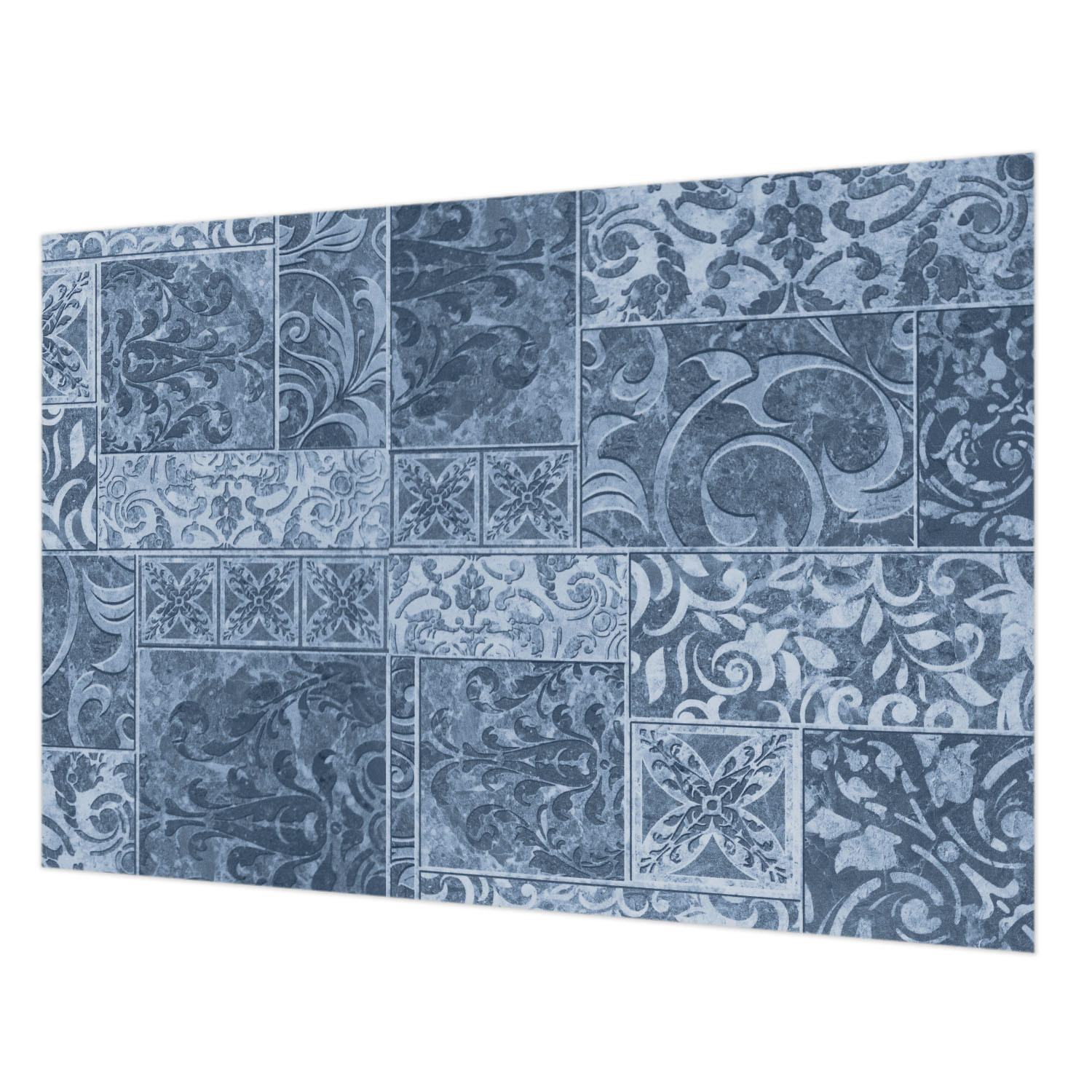 FOTOTAPETE 152x104 cm - Pflanzenornamente - Blau, Textil (152/104cm) - Wallfluent