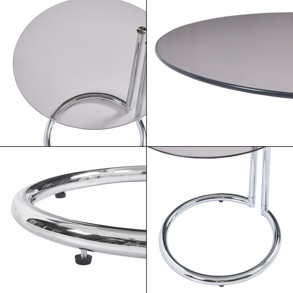 BEISTELLTISCH Ylivieska - Chromfarben/Bronzefarben, Glas/Metall (44.5/44.5/46cm) - [en.casa]