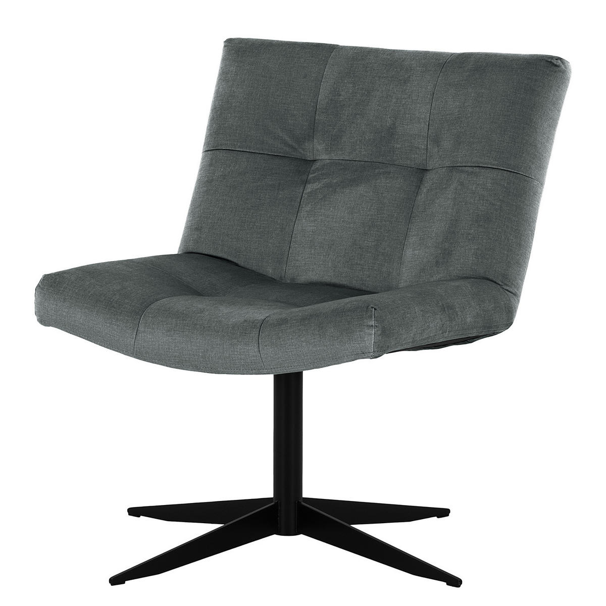 SESSEL - Dunkelgrau/Schwarz, Textil/Metall (67/82/74cm) - home24