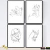 POSTER Set mit 4 Verliebte Paare A4 Rahmenlos - Klar, Papier (29.7/3cm) - Nacnic