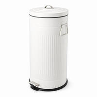 TRETEIMER Weiß 30 l Soft-Close - Weiß, Kunststoff/Metall (29.5/67/29.5cm) - Relaxdays