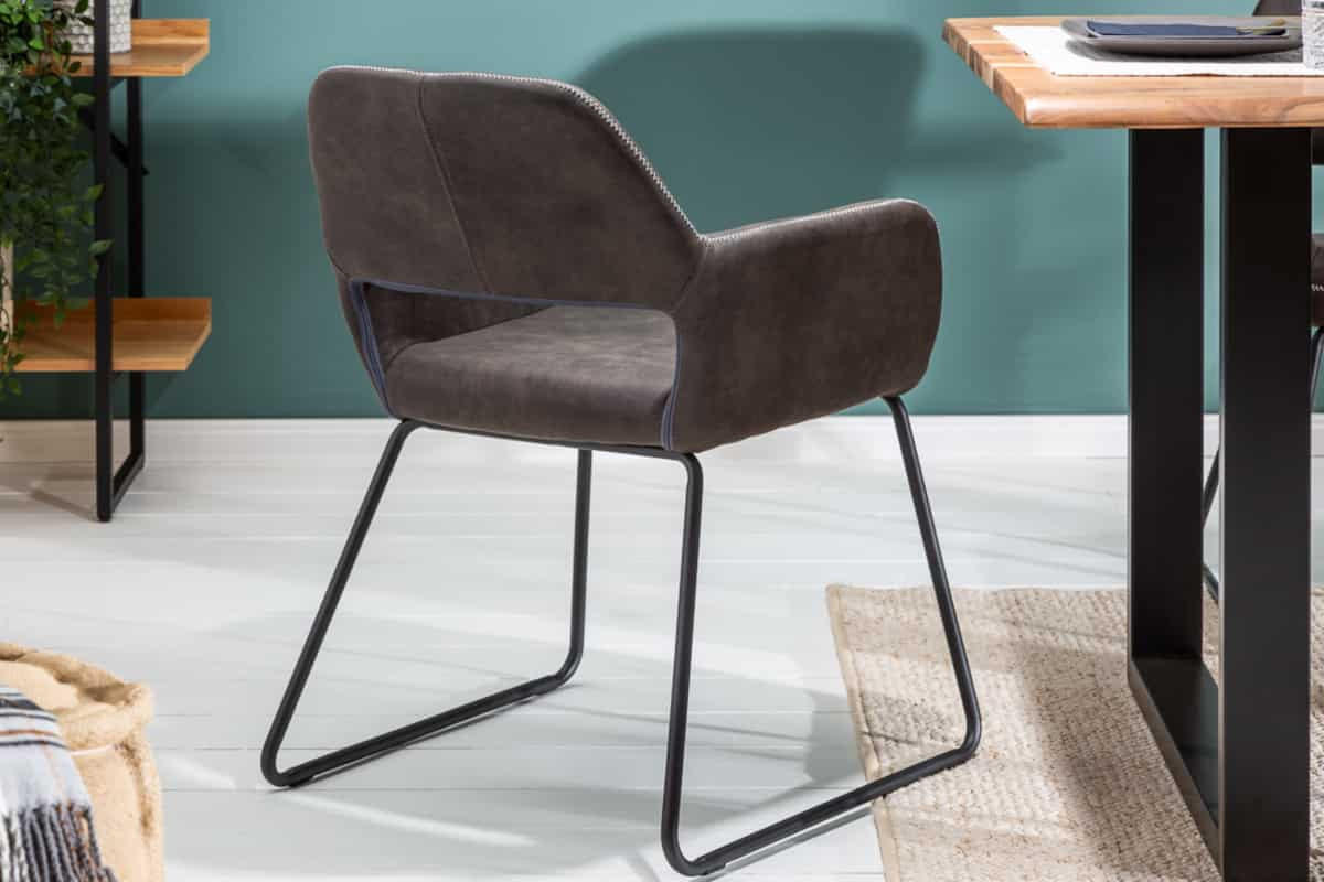 STUHL MUSTANG Microfaser Grau 80 cm - Schwarz/Grau, Textil/Metall (57/77/61cm) - riess-ambiente