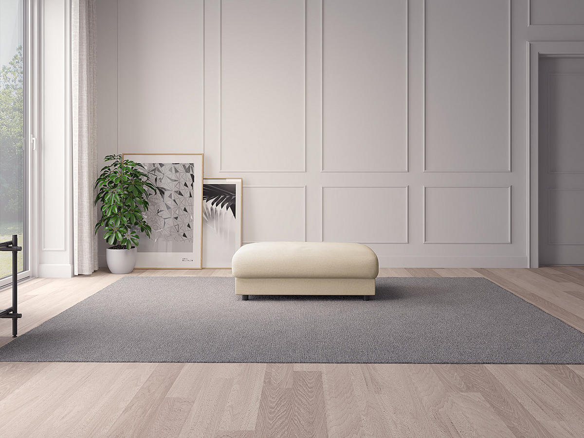 POLSTERHOCKER - Beige/Schwarz, Textil (107/41/77cm) - home24