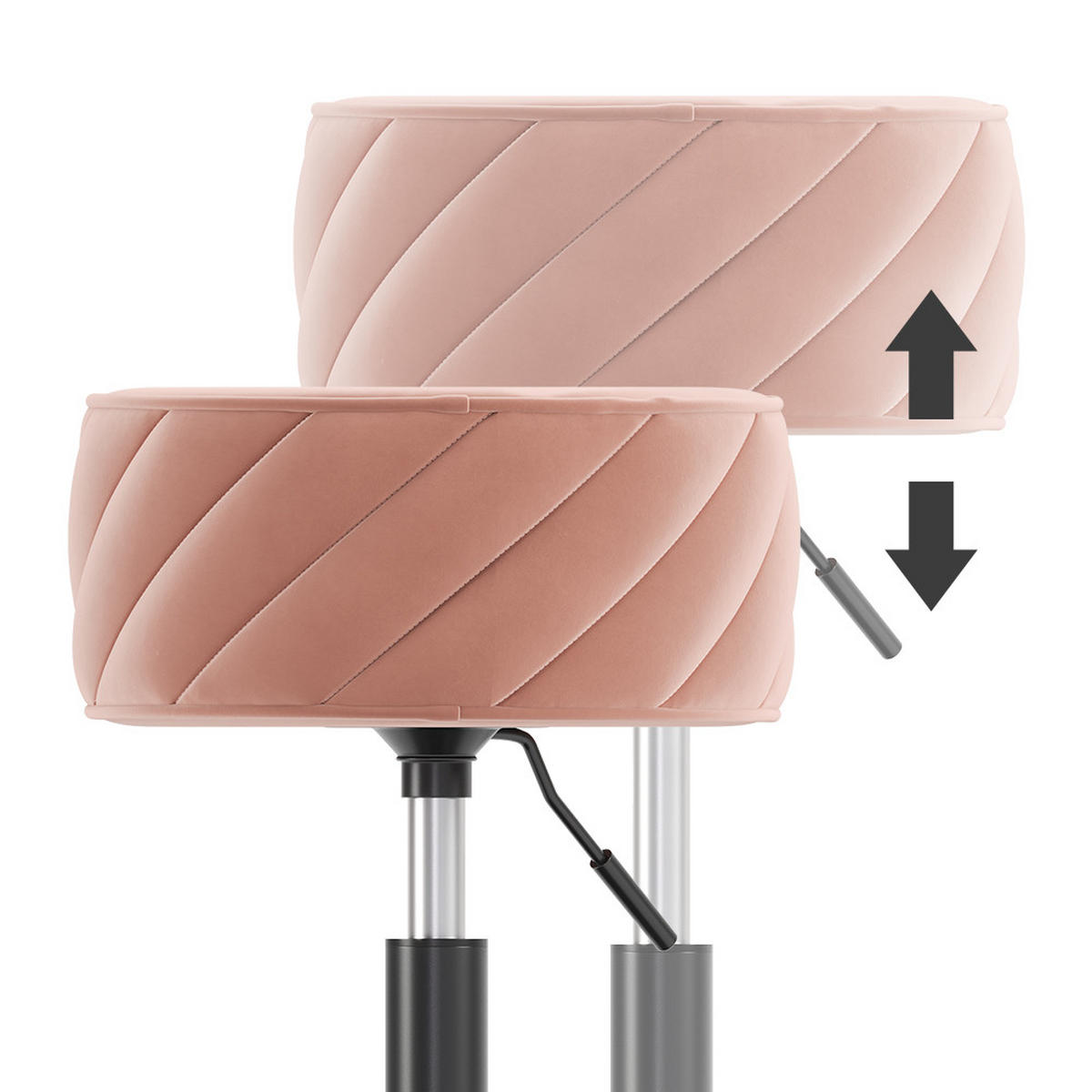 HOCKER Cherio Rosa 35 x 50.5 cm - Pink, Textil (35/50.5/38.5cm) - Vicco
