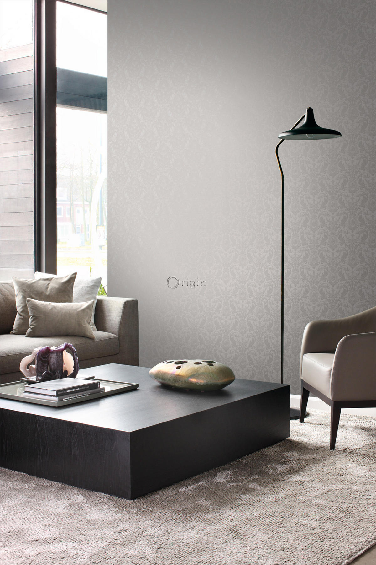 TAPETE Ornamente 53 cm x 10.05 m - Grau, Papier (53/1000cm) - Origin Wallcoverings