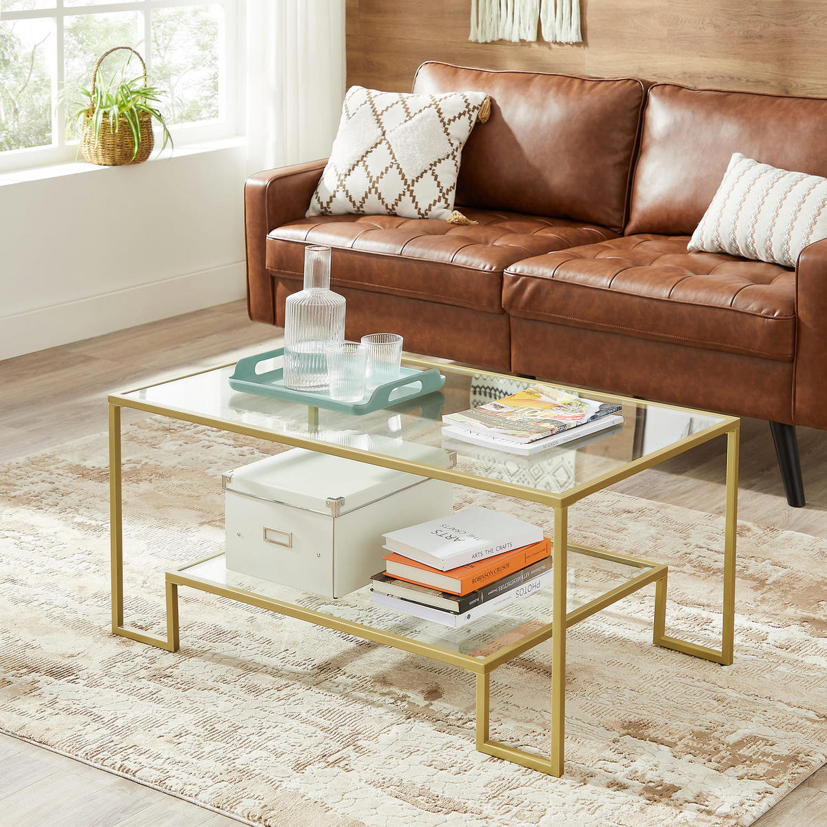 BEISTELLTISCH Gold 55x100 cm LGT033A01 Verstellbare Füße - Goldfarben, Metall (100/55/45cm)