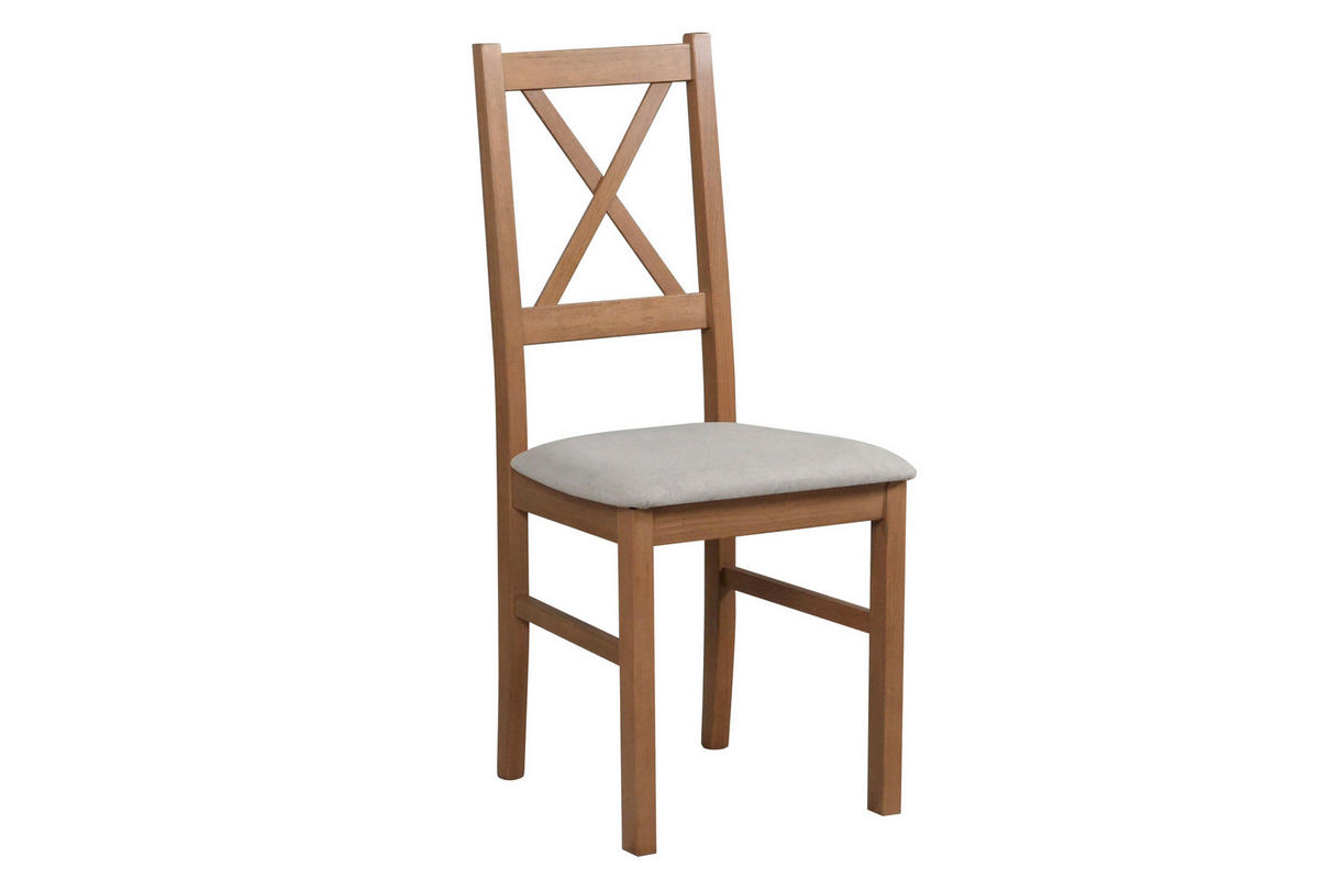 STUHL Nilo 10 (6er Set) - Hellbraun/Beige, Holz (43/94/40cm) - Leaf Design