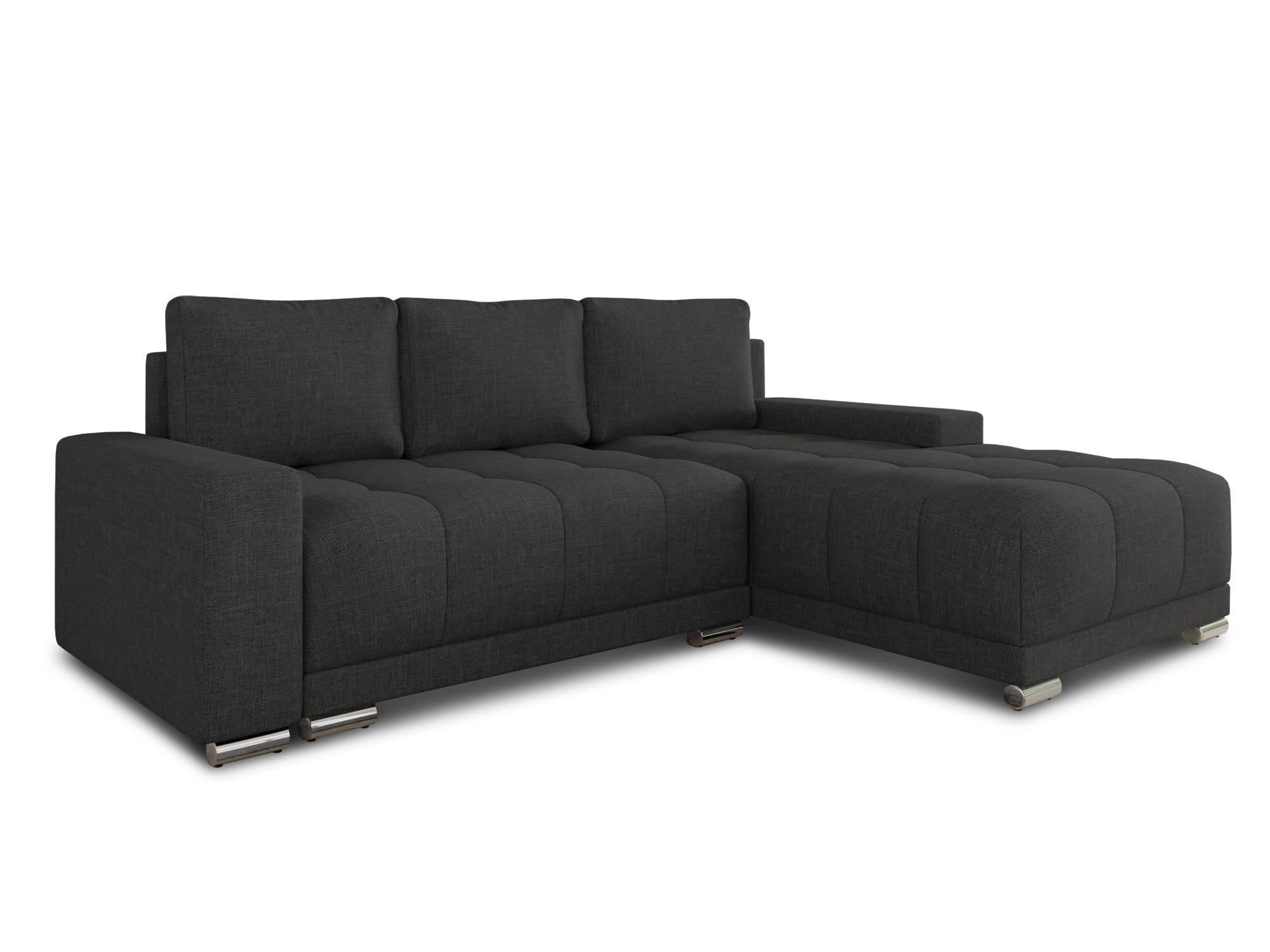 ECKSOFA Pavo - Schwarz, Holz/Textil (255/180cm) - Sofnet