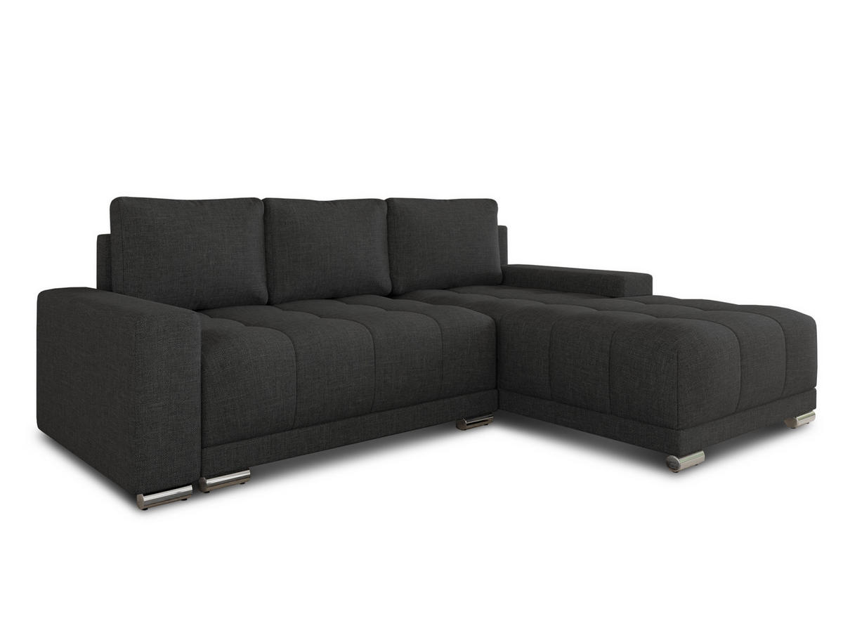 ECKSOFA Pavo - Schwarz, Holz/Textil (255/180cm) - Sofnet