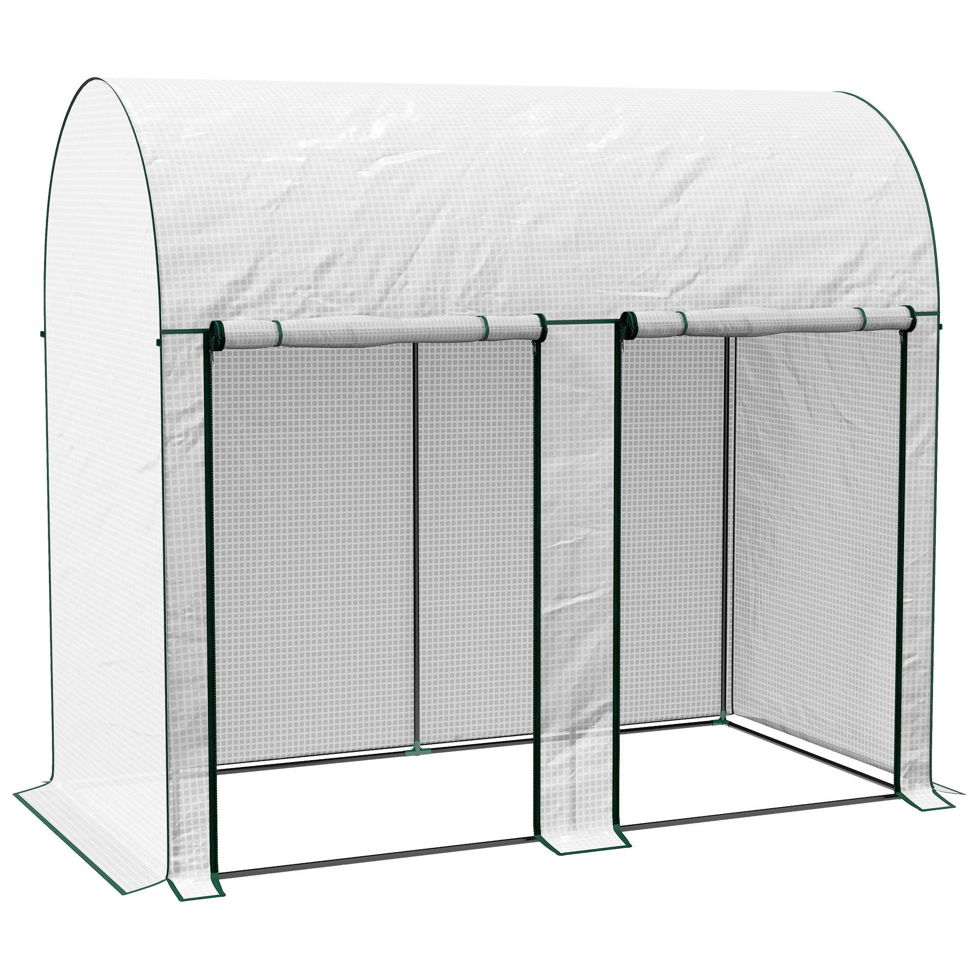 GEWÄCHSHAUS DE-11962 mit 2 Reißverschlusstüren Weiß - Weiß, Kunststoff (100/178/200cm) - ComfortXL