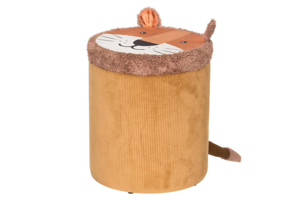 HOCKER mit Stauraum Kinderzimmer Ø 32 cm - Multicolor, Textil (32/42/32cm)