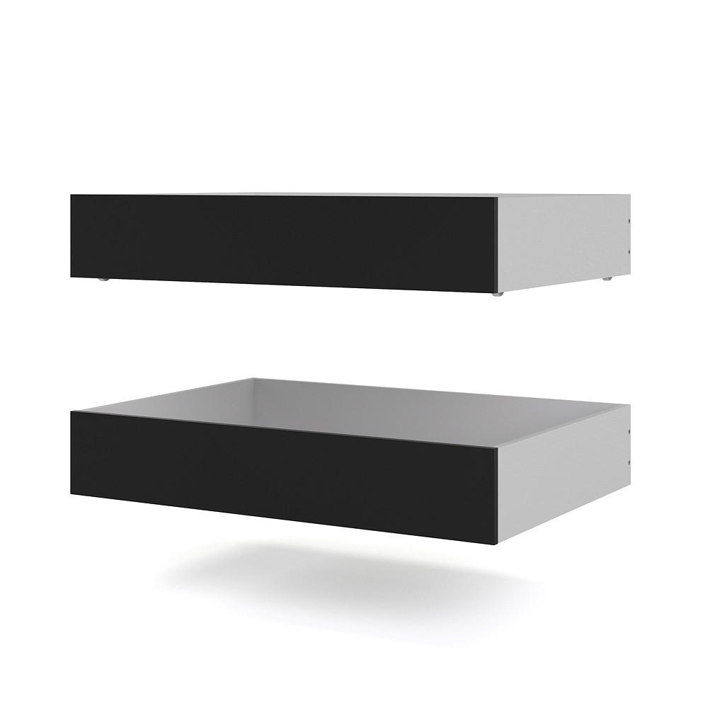 BETTSCHUBLADEN, Nada, Schwarz, Spanplatte foliert, 99 x 67 x 18 cm - Schwarz, Holzwerkstoff - ebuy24
